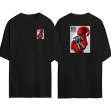 The Wert  Şeytan ve Koyun Ön Arka Baskılı Sıyah Oversize T-Shirt