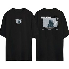 The Wert  Chernobyl Ön Arka Baskılı Sıyah Oversize T-Shirt