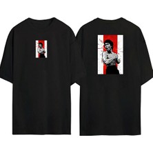 The Wert  Bruce Lee Ön Arka Baskılı Sıyah Oversize T-Shirt