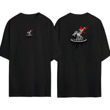 The Wert  Dj Disk Jokey Illüstrasyon Ön Arka Baskılı Sıyah Oversize T-Shirt