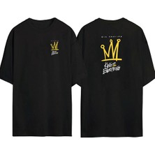 The Wert  King Of Everything Ön Arka Baskılı Sıyah Oversize T-Shirt