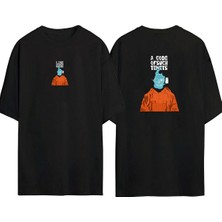 The Wert  A Code Of Such Tenets Ön Arka Baskılı Sıyah Oversize T-Shirt