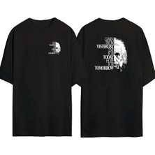 The Wert  Learn From Yesterday Live For Today Hope Ön Arka Baskılı Sıyah Oversize T-Shirt