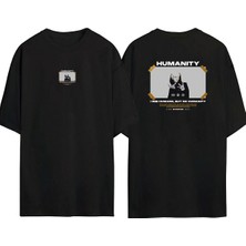 The Wert  Humanıty Ön Arka Baskılı Sıyah Oversize T-Shirt