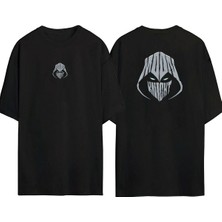 The Wert  Moon Knıght Ön Arka Baskılı Sıyah Oversize T-Shirt