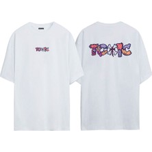 The Wert  Toxıc Ön Arka Baskılı Beyaz Oversize T-Shirt