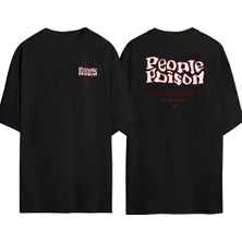 The Wert  People Poison Ön Arka Baskılı Sıyah Oversize T-Shirt