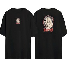 The Wert  Busteo Ön Arka Baskılı Sıyah Oversize T-Shirt