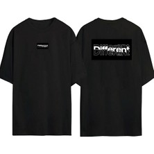 The Wert  Different Ön Arka Baskılı Sıyah Oversize T-Shirt