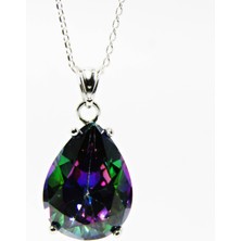 Lilah Gümüş Tr Lilahgümüştr Gümüş Damla Mistik Topaz Taşlı Kadın Kolye