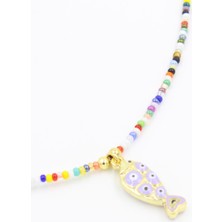 Chantaky 036 1250 Boncuklu Balık Nazar Boncuklu Kolye Mixed Lila Tek Ebat