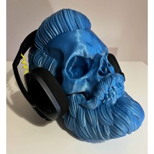 Nerva Design 3D Dekoratif Kurukafa Kulaklık Standı, Özel Tasarım Masaüstü Kulaklık Tutacağı/tutucu, cm , Skull