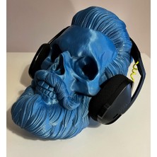 Nerva Design 3D Dekoratif Kurukafa Kulaklık Standı, Özel Tasarım Masaüstü Kulaklık Tutacağı/tutucu, cm , Skull