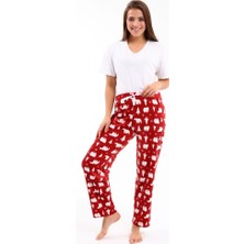 Dione Soft Kadife Kumaş Sevimli Tasarımlı Kadın Pijama Alt