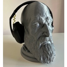 Nerva Design 3D Kratos Kulaklık Standı, Özel Tasarım Masaüstü Kulaklık Tutacağı/tutucu, cm - God Of War, Gow, 23 cm