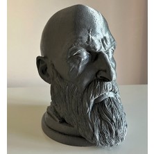 Nerva Design 3D Kratos Kulaklık Standı, Özel Tasarım Masaüstü Kulaklık Tutacağı/tutucu, cm - God Of War, Gow, 23 cm