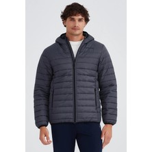 Skechers Essential Synthetic Fill Jacket Kapüşonlu Şişme Erkek Mont Gri