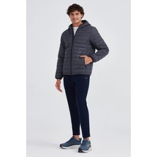 Skechers Essential Synthetic Fill Jacket Kapüşonlu Şişme Erkek Mont Gri