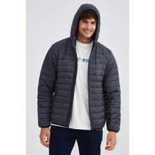 Skechers Essential Synthetic Fill Jacket Kapüşonlu Şişme Erkek Mont Gri