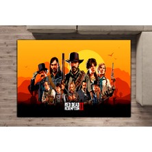 Get Carpet Yıkanabilir Kaymaz Taban Nostaljikrockstar Games Red Dead Redemption Desenli Çocuk Genç Odası Oyuncu Halısı