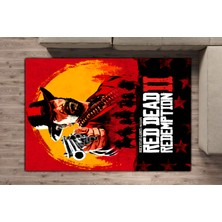 Get Carpet Yıkanabilir Kaymaz Taban Nostaljikrockstar Games Red Dead Redemption Desenli Çocuk Genç Odası Oyuncu Halısı