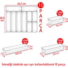 Color House 10 Parça Set Modüler Çekmece Içi Düzenleyici Mutfak Makyaj Takı Banyo Buzdolabı Organizer