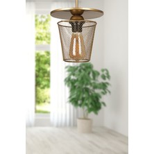 Woodhub E27 Dere Tekli Avize Eskitme Tek Ebat Modern 1 Çok Renkli 20 -34 cm Metal
