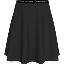 Calvin Klein Jeans Yüksek Bel Siyah Kadın Düz Kısa Etek J20J223143BEH