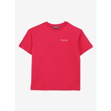 Discovery Expedition Fuşya Kız Çocuk Bisiklet Yaka Oversize Baskılı T-Shirt D4SG-TST3107