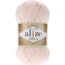 Alize 5 Adet Diva Merserize Ip Yazlık Bikini Bustiyer Bluz Örgü Ipi Pudra 382
