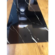 Güçlü 30X60CM Siyah Mermer Desenli Kendinden Yapışkanlı Seramik Desen Banyo Wc Kaplama Pvc Duvar Paneli