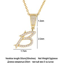 Nilotus Kadın Gold Zirkon Taşlı Harf Kolye - E
