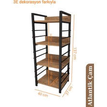 3E Dekorasyon Yapı Mutfak Dolabı Raflı Çok Amaçlı Düzenleyici Kiler Rafı Banyo Rafı Kahve Köşesi Kahverengi 137 cm Mdf
