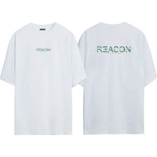 The Wert Unisex Reacon Dont Need Ön Arka Baskılı Beyaz Oversize T-Shirt