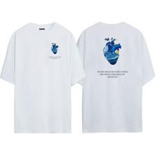 The Wert Unisex Los Pecadores, Vıncent Van Gogh Ön Arka Baskılı Beyaz Oversize T-Shirt