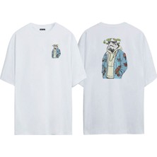 The Wert Unisex Parayı Düşünen Darth Vader Star Wars Ön Arka Baskılı Beyaz Oversize T-Shirt