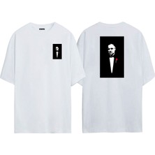 The Wert Unisex The Godfather The Game Ön Arka Baskılı Beyaz Oversize T-Shirt