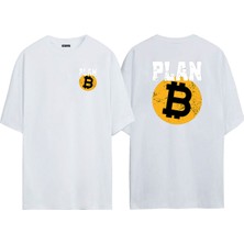 The Wert Unisex Plan B Ön Arka Baskılı Beyaz Oversize T-Shirt