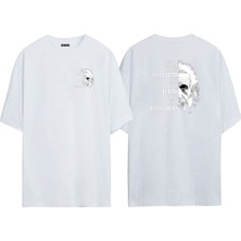 The Wert Unisex Learn From Yesterday Live For Today Hope Ön Arka Baskılı Beyaz Oversize T-Shirt