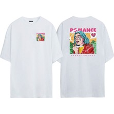 The Wert Unisex Romance For Get The Past Ön Arka Baskılı Beyaz Oversize T-Shirt