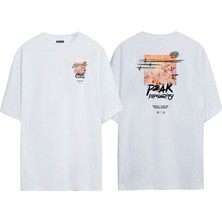 The Wert Unisex Peak Popularity Ön Arka Baskılı Beyaz Oversize T-Shirt