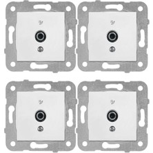 Viko Karre Uydu Prizi F Konnektörlü Sonlu Beyaz (Çerçeve Dahil) 90967009 (4 Adet)