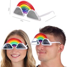 Pandoli Rainbow Gökkuşağı Şeklinde Parti Gözlüğü Camlı 1 Adet 17X7,5 cm Hawai Retro