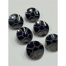 Karan Tuhafiye Metal Düğme/hırka Yelek Boyu/ 6 Lı Set/1,8 CM/JX026/ANTRASIT