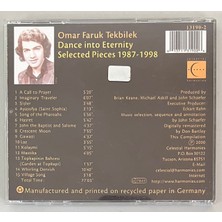 Kalan Omar Faruk Tekbilek Dance Intı Eternity CD (Orjinal Dönem Baskı)