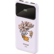 Linkage 10000 Mah Özel Minimalist Tasarım Beyaz 22,5 W Hızlı Şarj Özellikli LCD Ekranlı Powerbank