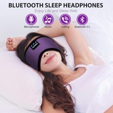 Topoınt Uyku Kulaklıkları Bluetooth Uyku Maskesi - Mor