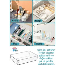 Color House 20'li Set Şeffaf Modern Organizer Ofis Çekmece Dolap Banyo Düzenleyici Clear Drawer Organizer