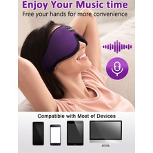 Lc-Dolida 3D Uyku Maskesi - Bluetooth Kablosuz Müzik - Zarif Mor