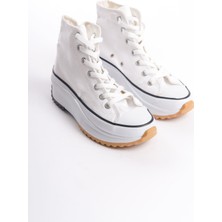 Mevese ROMA Bağcıklı Ortopedik Taban Kadın Sneaker Ayakkabı BT Beyaz